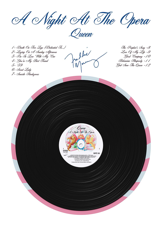 Queen A Night at the Opera Album Vinyl Poster Design