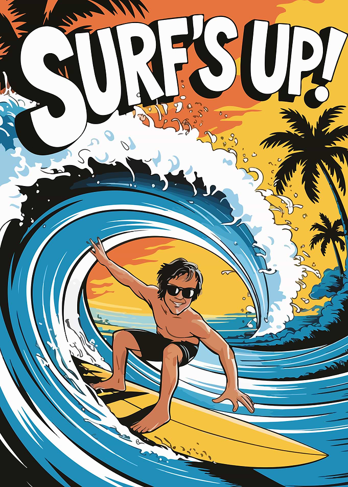 Surfer Riding Wave