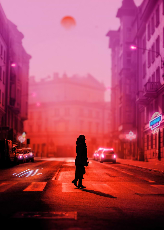 Silhouette in Red City
