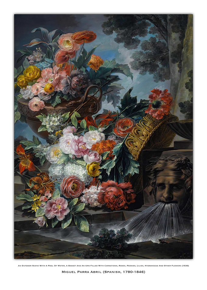 Floral Still Life with Fountain