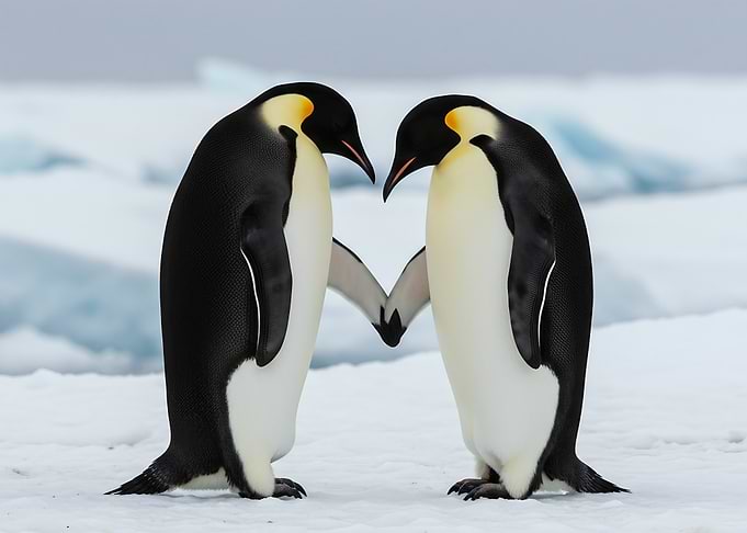 Emperor Penguins in Love