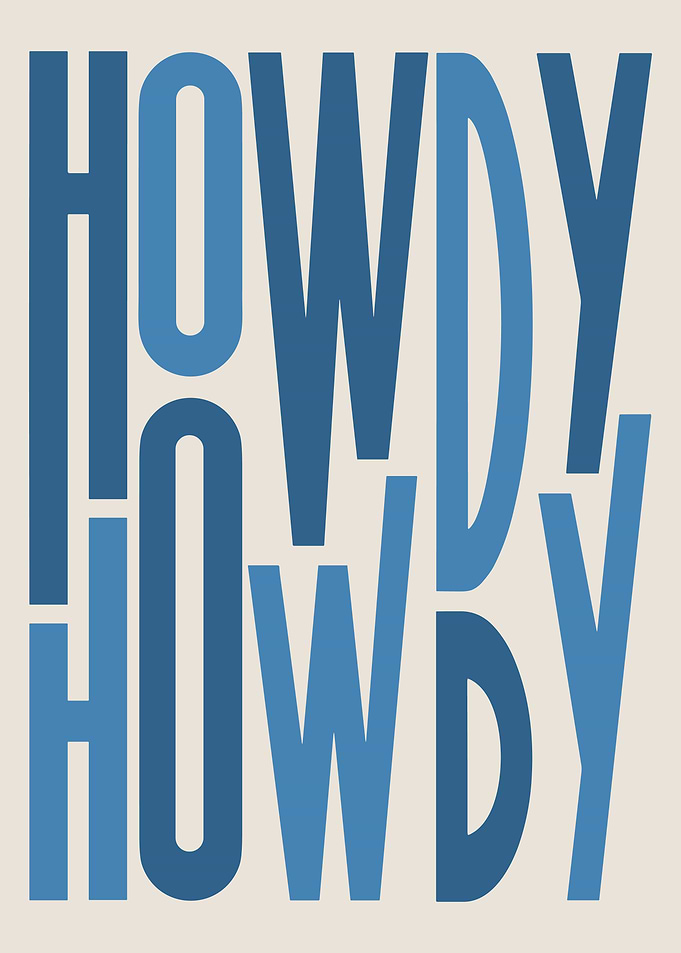 Howdy Art Poster Print Modern Design Patriotic Wall Decor Southern Home Decor Art