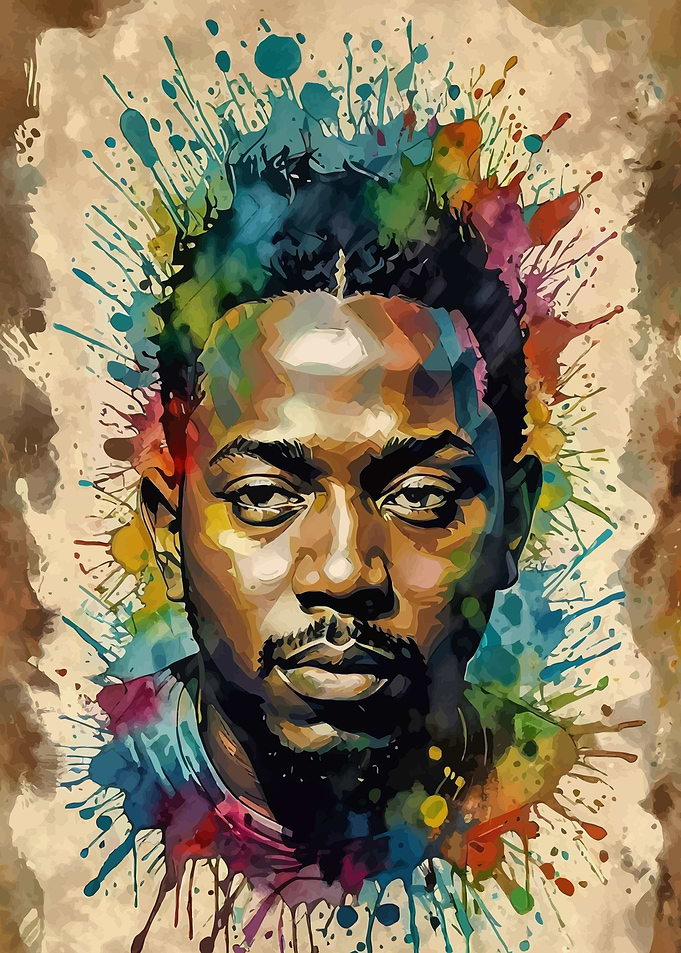 Kndrck Lamar Watercolor Portrait