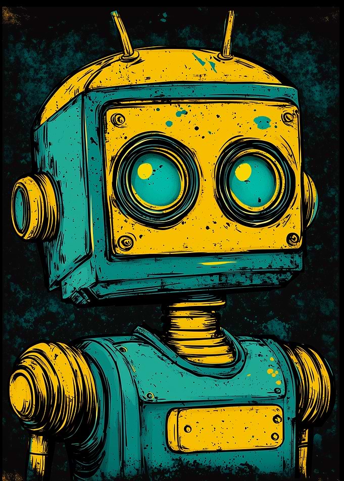 Retro Robot Illustration pop art