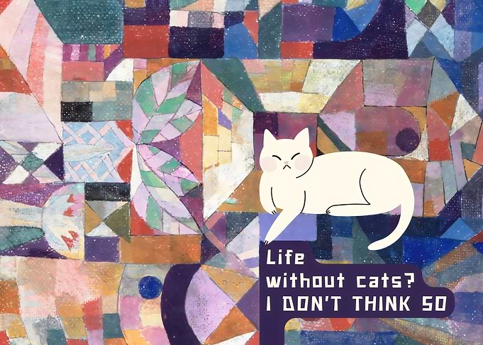 White Cat In Geometric Art