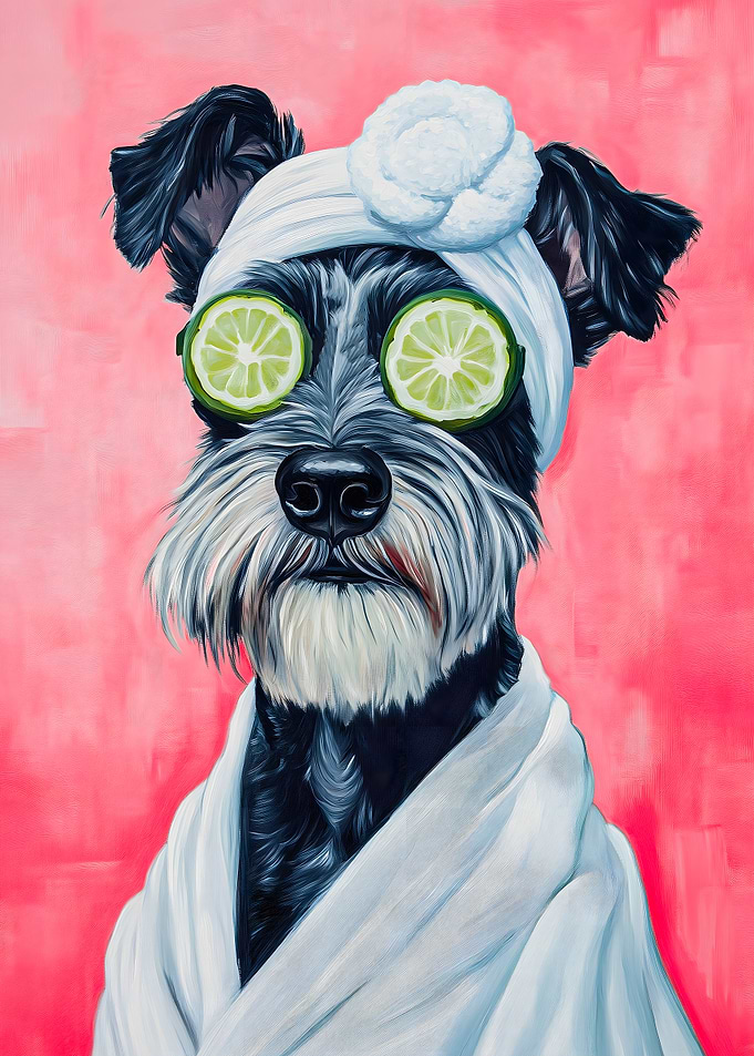 The Schnauzer Dog Groomer Spa Day