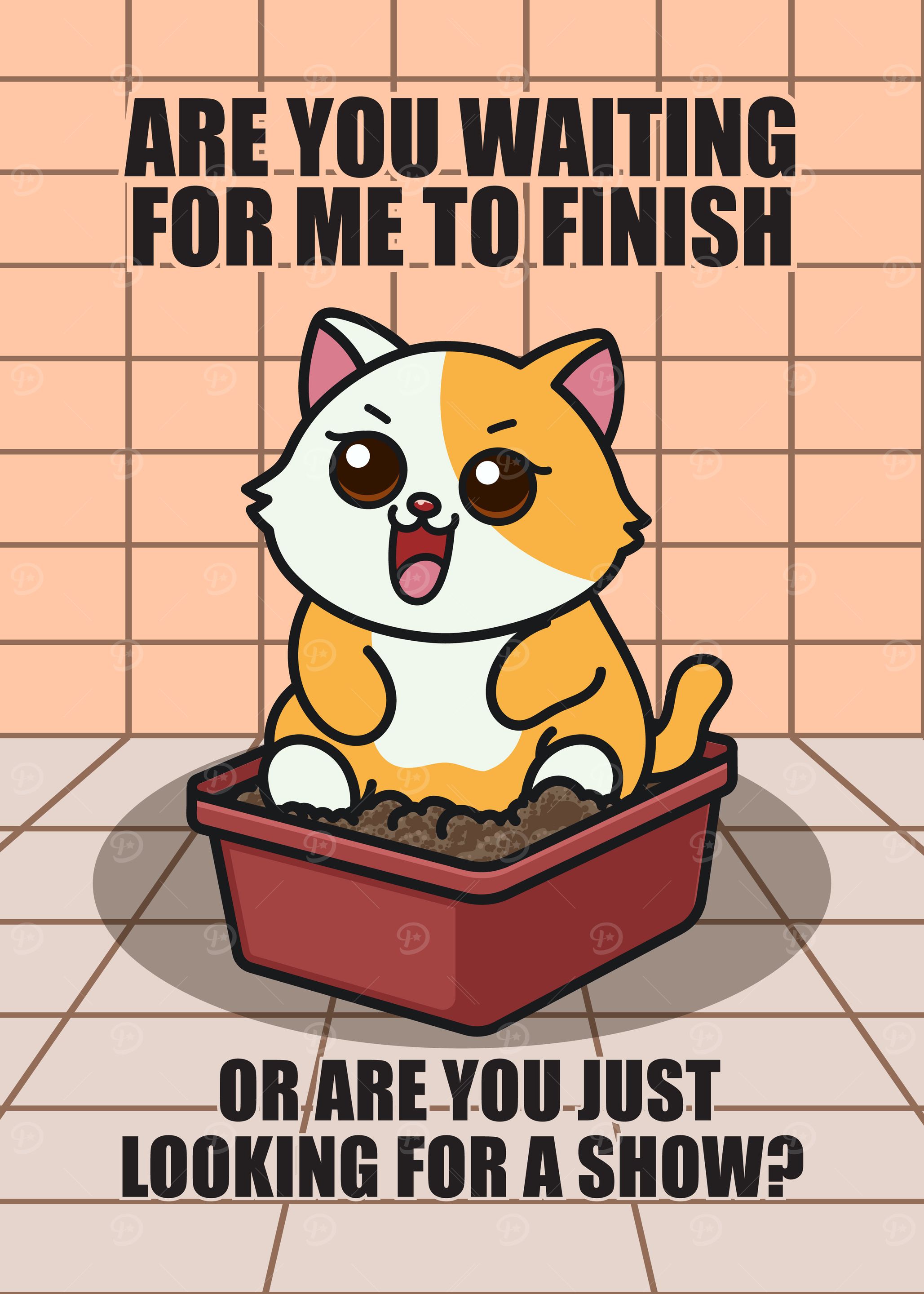 Hilarious Cat Bathroom Print