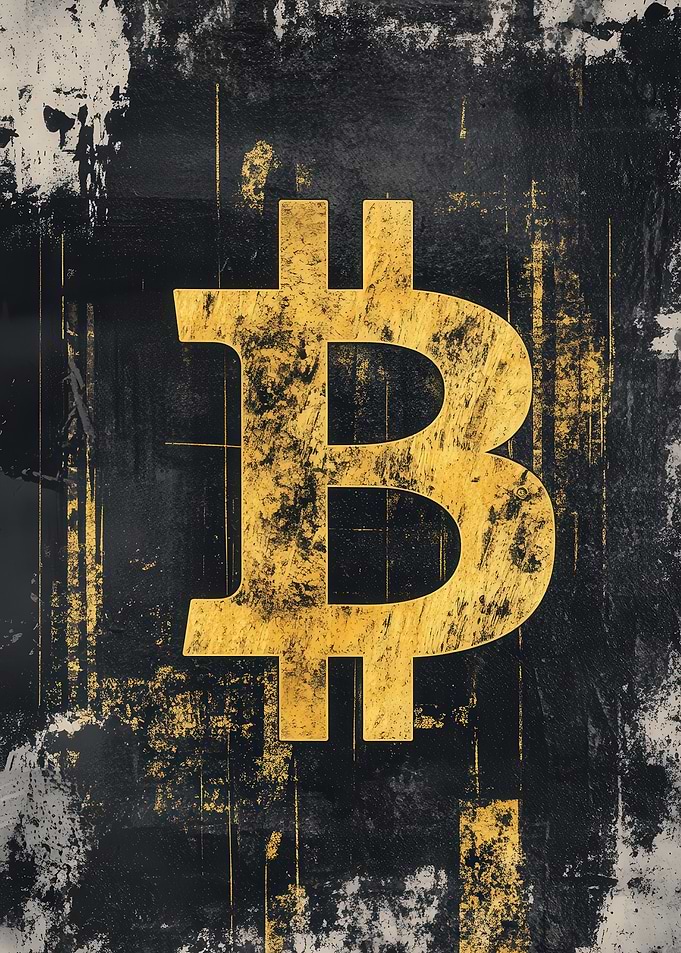 Bitcoin Symbol Grunge Art