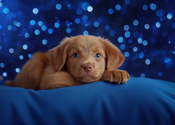 Puppy with Blue Eyes