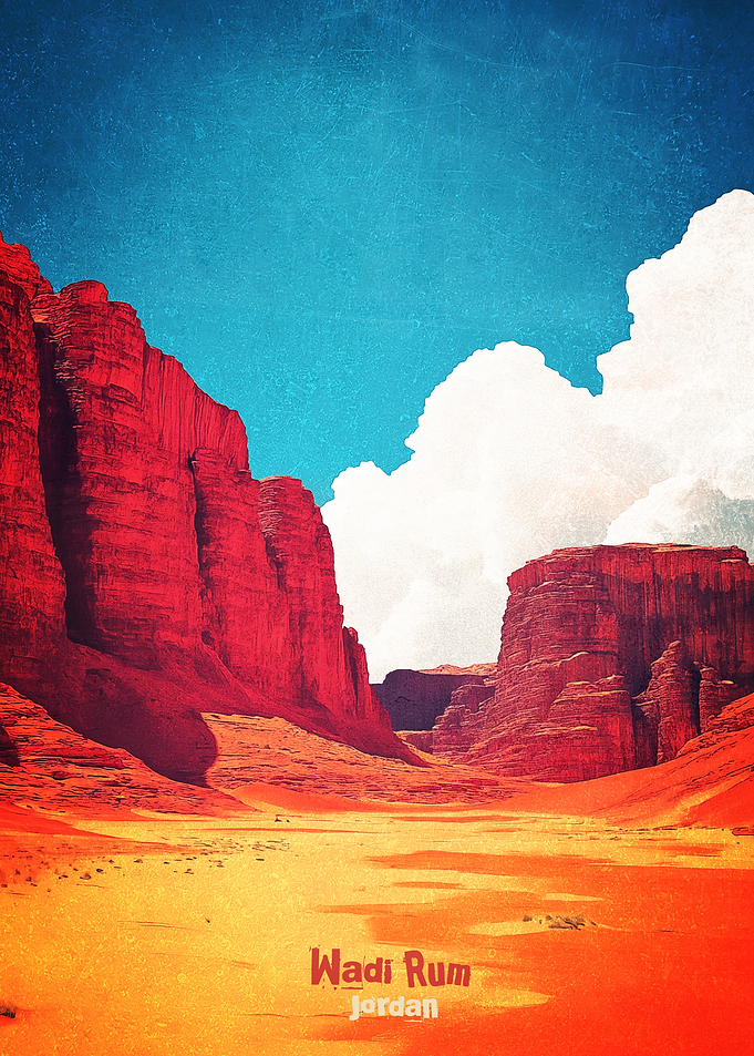 Wadi Rum Jordan Art Poster