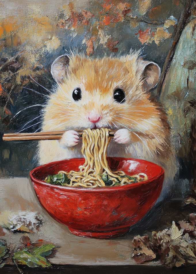 Hamster Eating Ramen