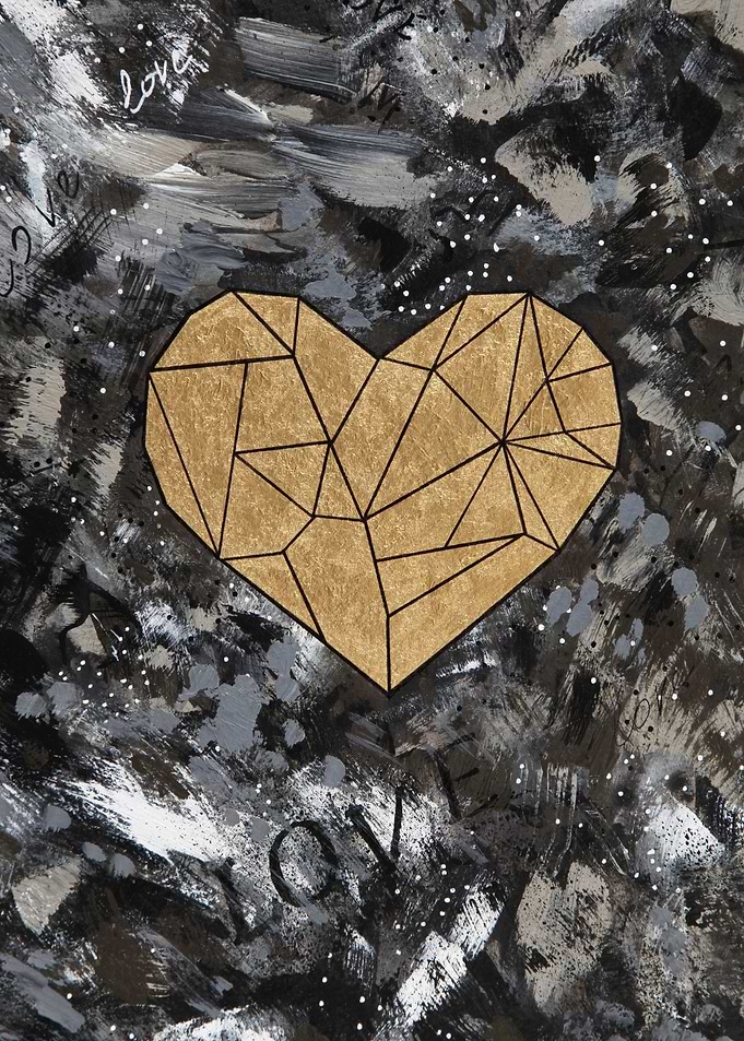 Geometric Gold Heart