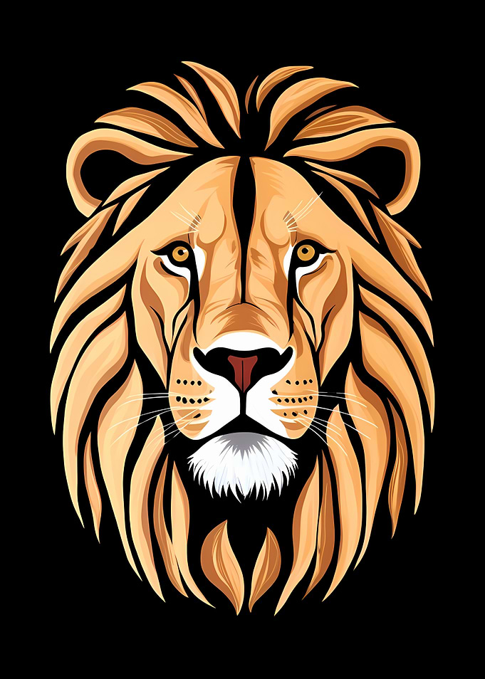 Lion Head Illustration