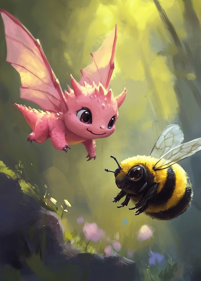 Pink Dragon and Bumble Bee