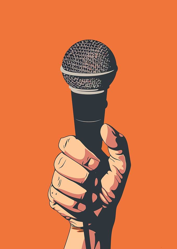 Hand Holding Microphone