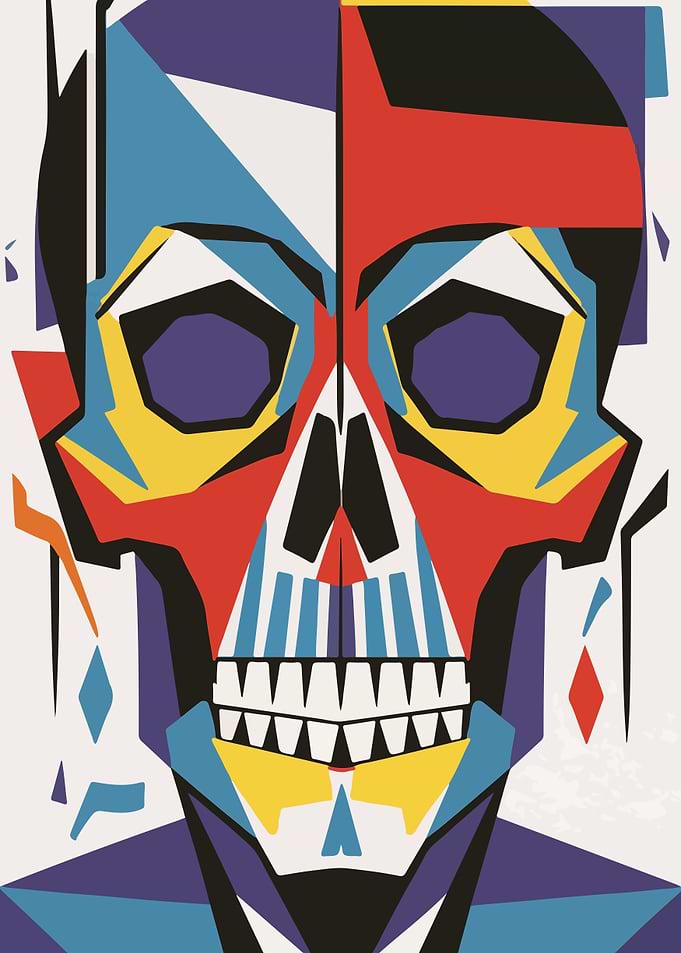 Geometric Skull Art