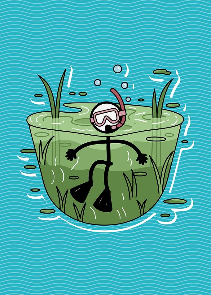 Stick Figure Scuba Diving