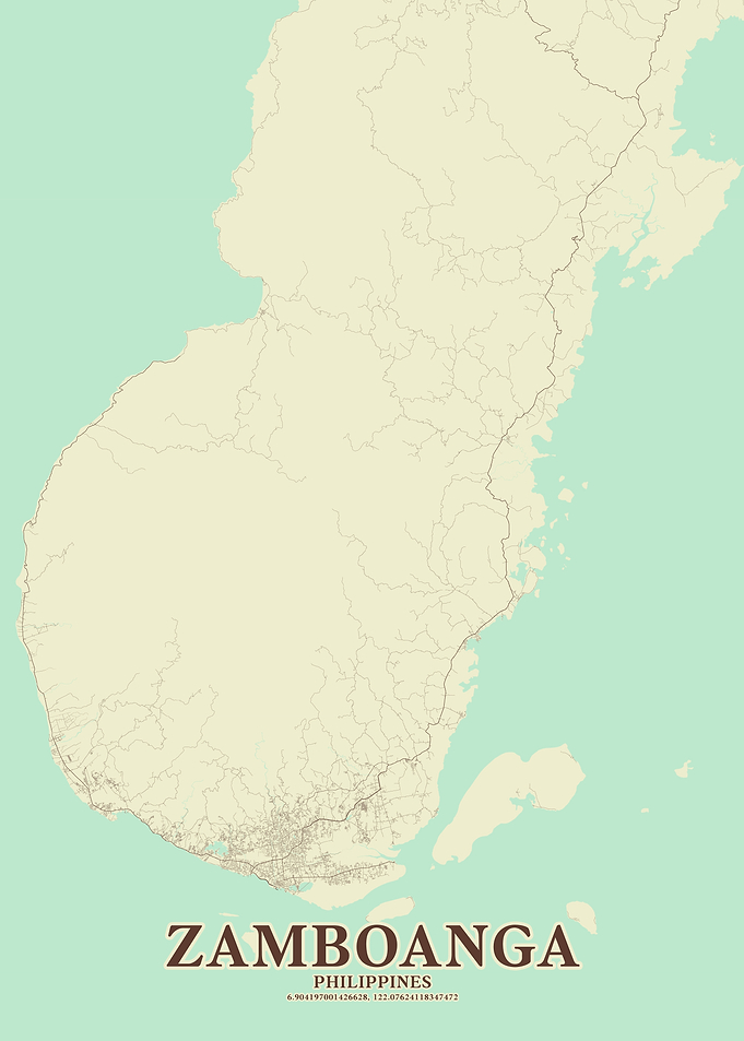Zamboanga Peninsula Vintage Map
