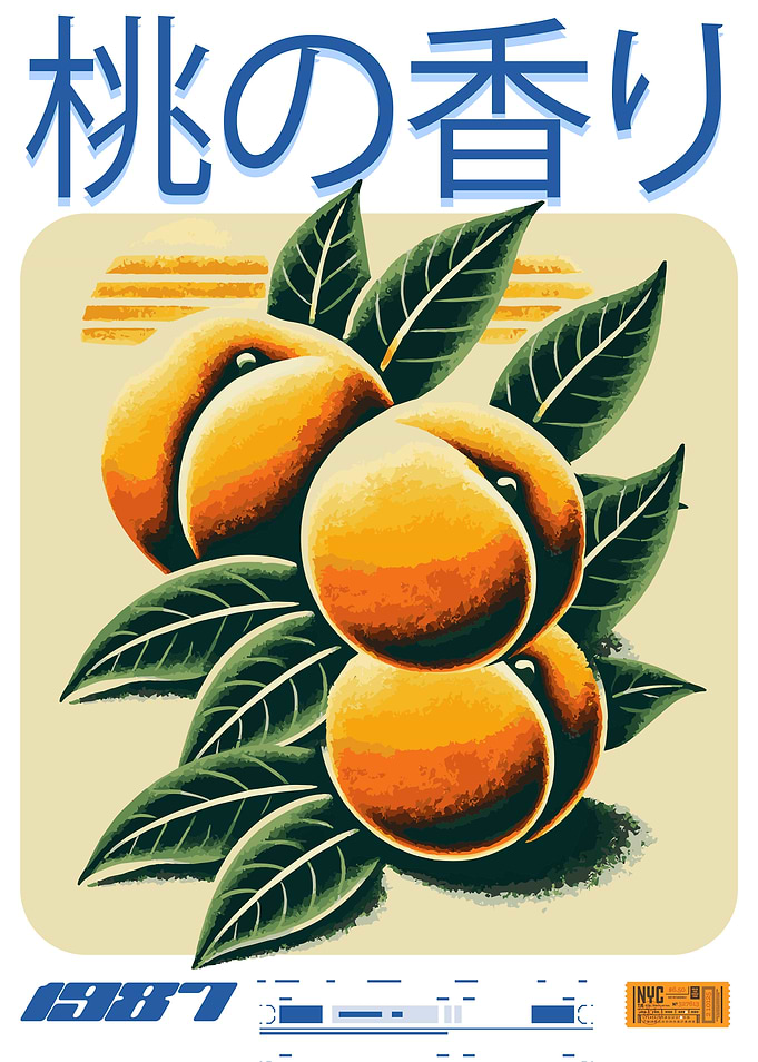 Aesthetic Japanese Peach Design
