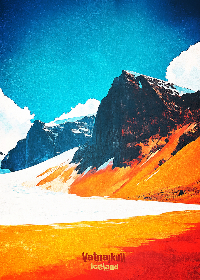 Vatnajkull Iceland Art Poster
