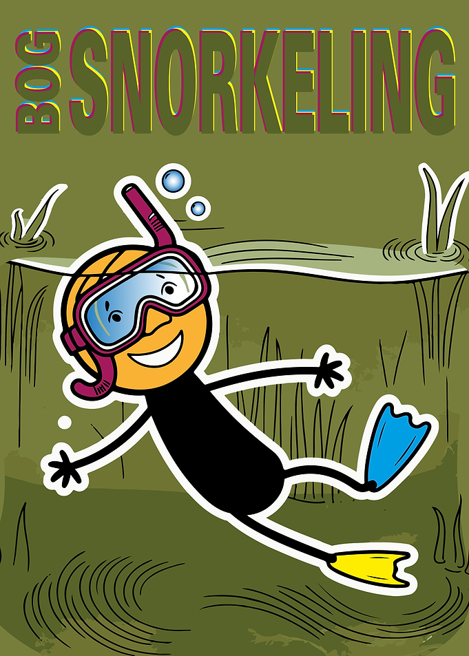 Bog Snorkeling Cartoon