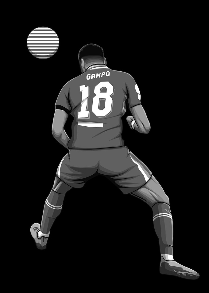 Cody Gakpo Black and White Version