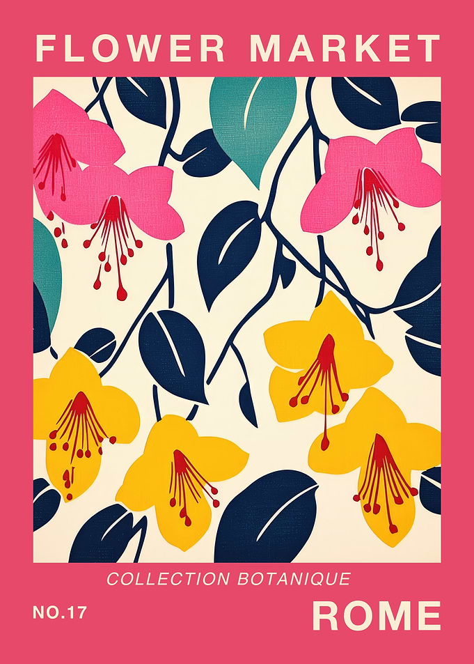 Rome Flower Market Poster