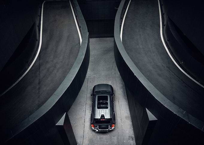 Black SUV in Urban Setting