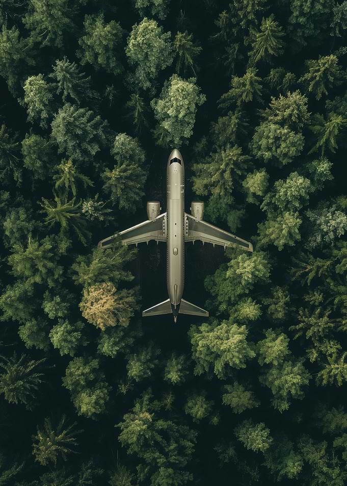 Airplane in Forest