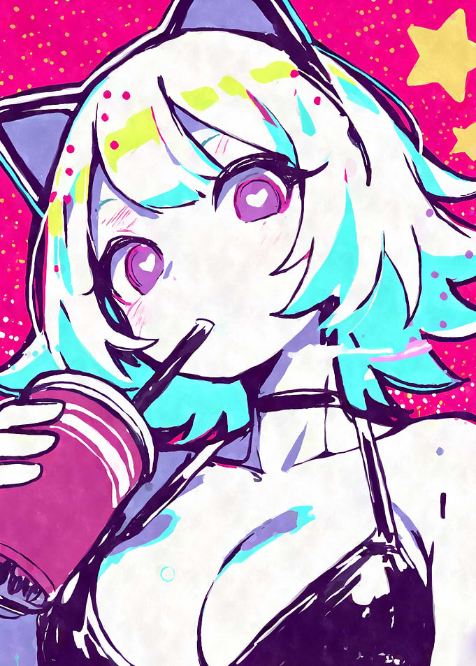 Pastel Milkshake Anime Girl