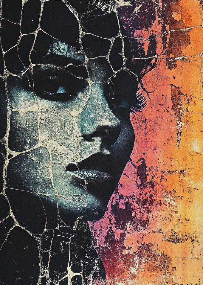 Abstract Cracked Portrait