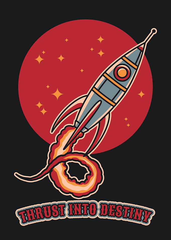 Retro Space Explorer Rocket Art