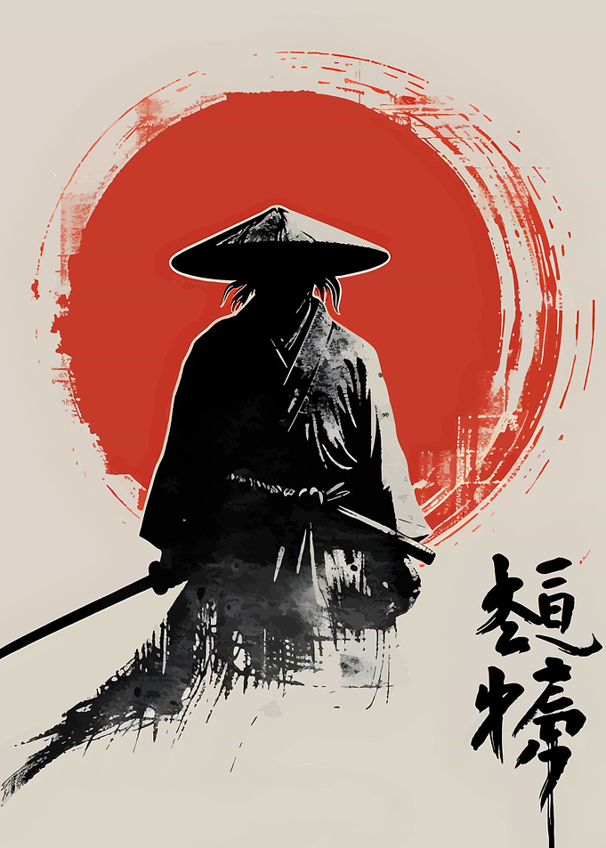 Samurai red moon