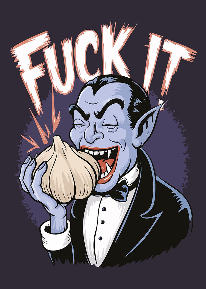 Vampire Eating Garlic
