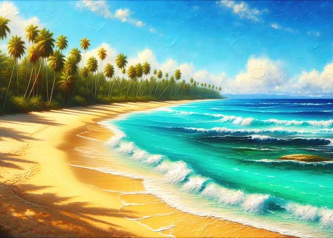 Tropical Beach Painting