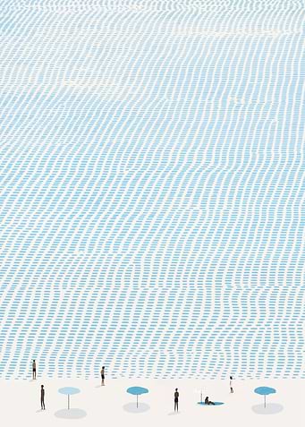 Beach Coastal Blue Minimalist