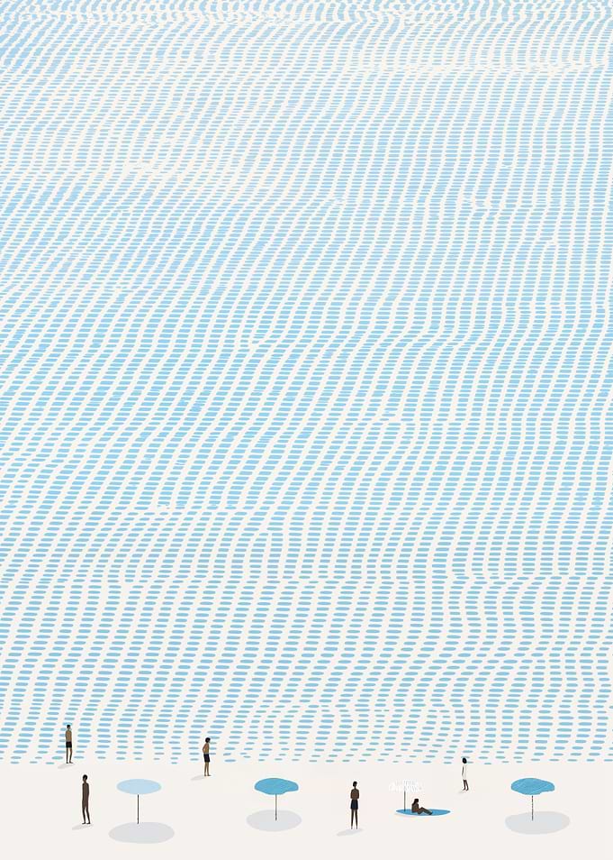 Beach Coastal Blue Minimalist