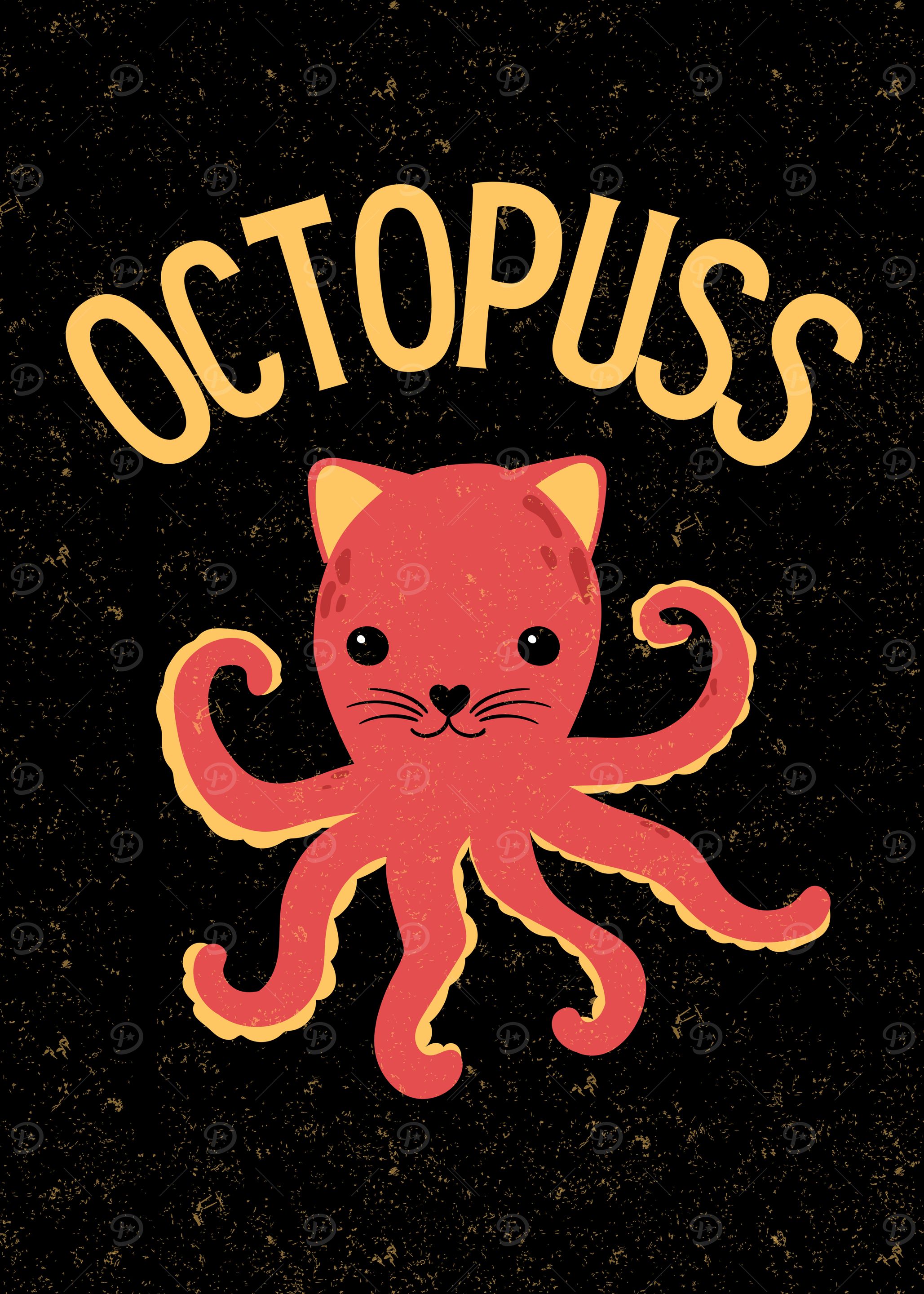 Octopus Cat Illustration
