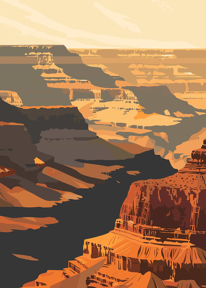 Grand Canyon Minimalist Illustration