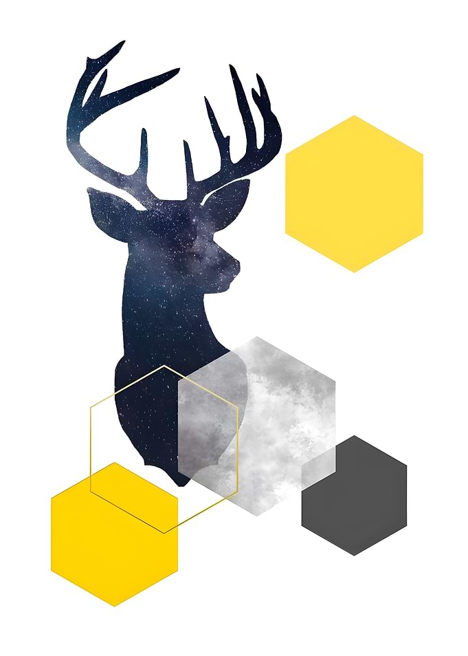 Geometric Deer Silhouette