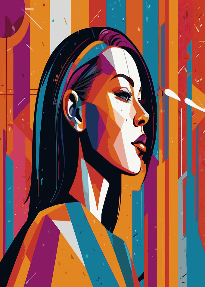 Geometric Woman Portrait