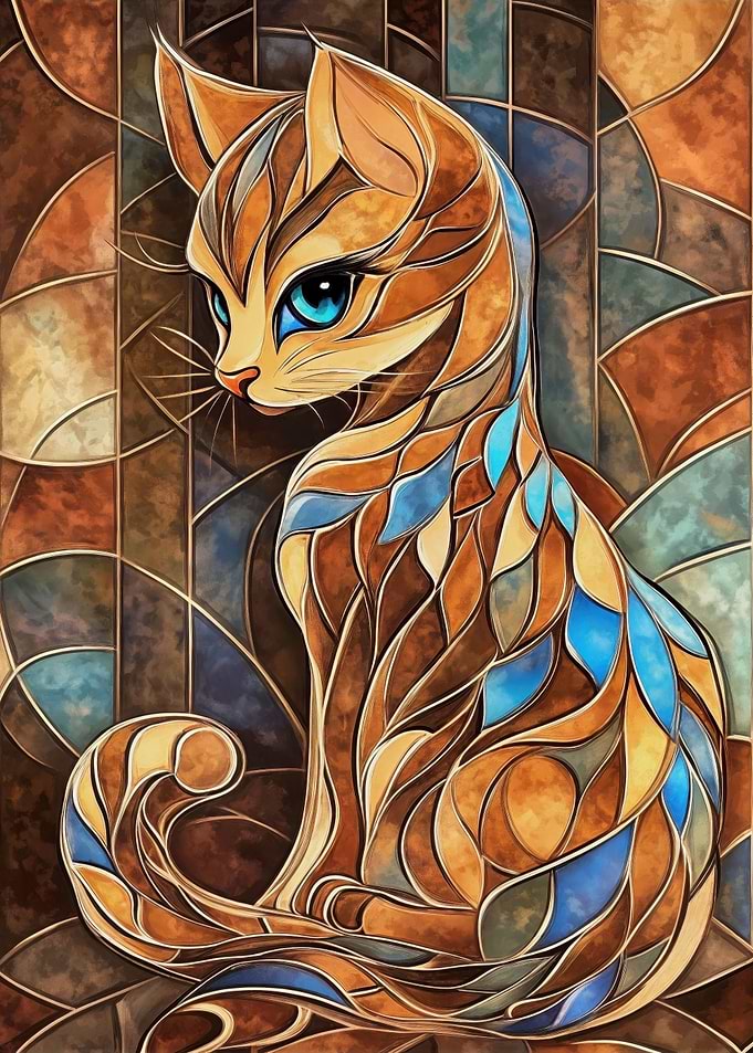 Stained Glass Cat