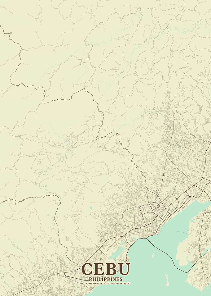 Cebu City Minimal Vintage Map