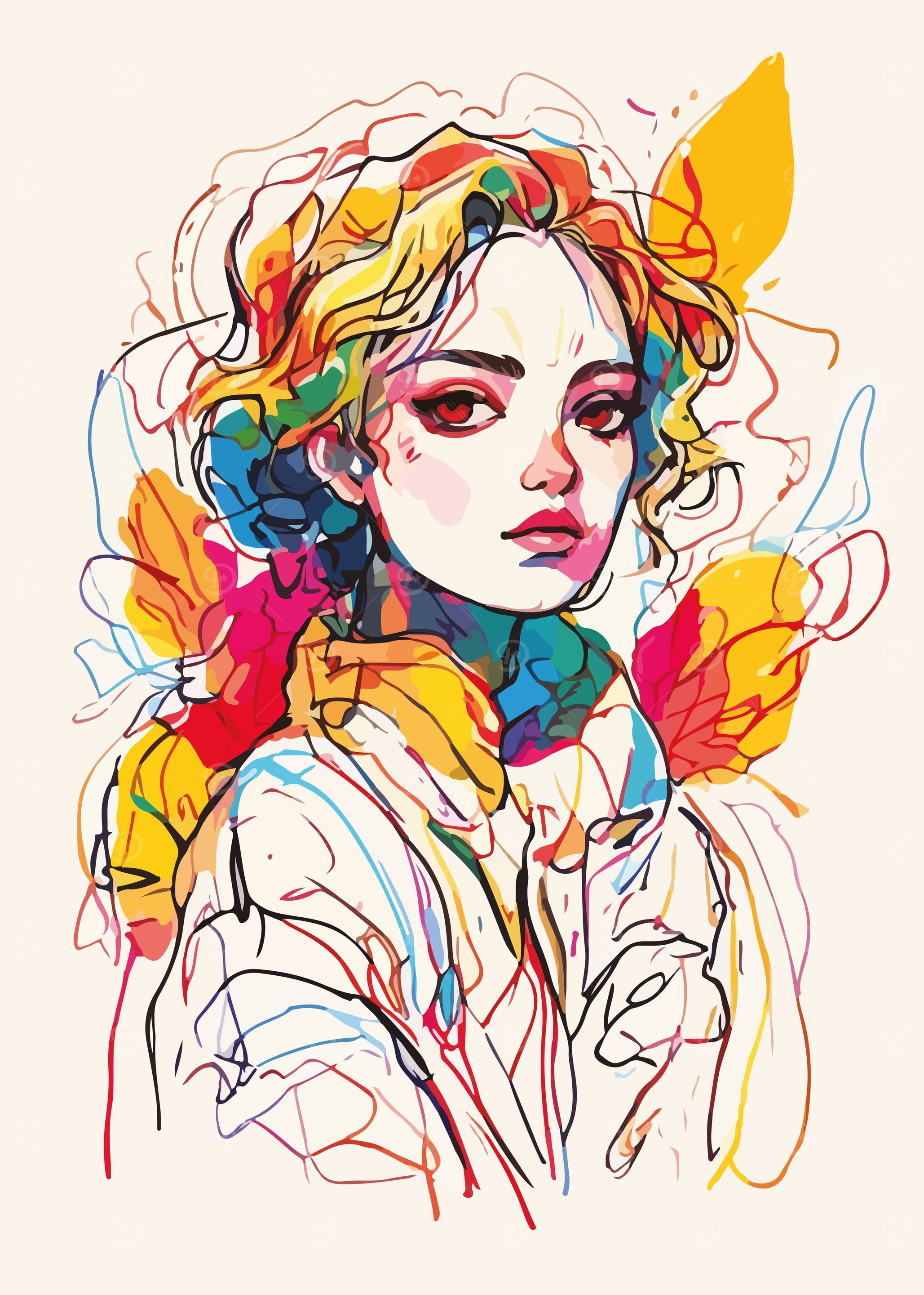 Colorful Woman Portrait