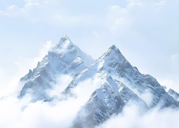 Snowy Blue Mountain Peaks