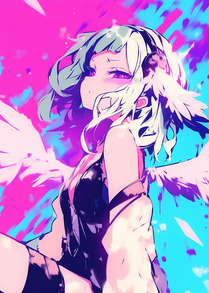 Angel Girl in Neon