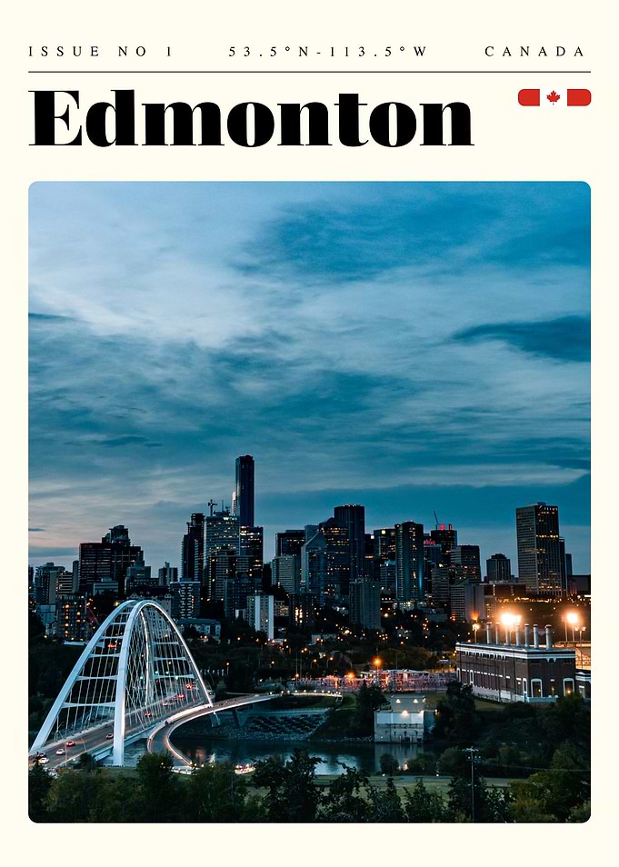Edmonton Alberta Travel Art Poster