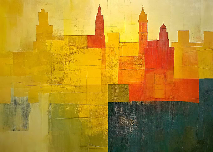 Abstract Cityscape Painting