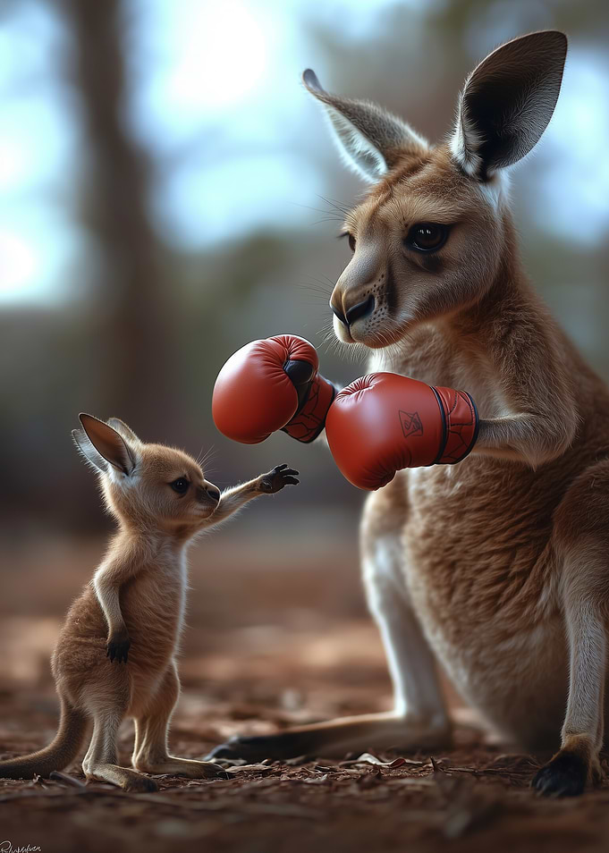 Kangaroo Boxing Match