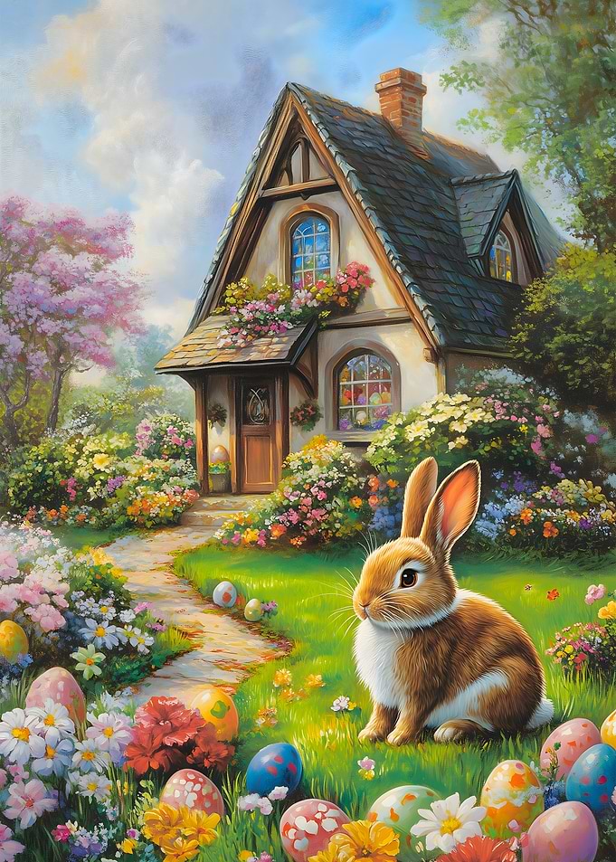 Cute Easter Bunny Painting